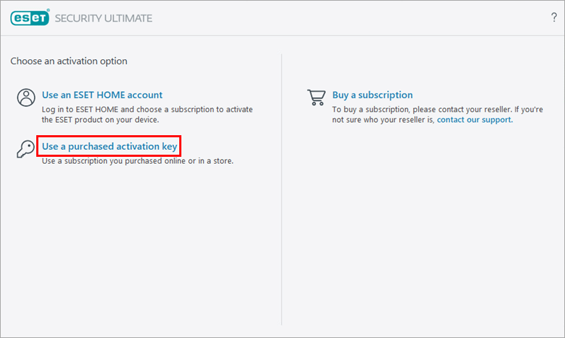 محصولات خانگی ESET را با استفاده از کلید فعال سازی اکتیو کنید!