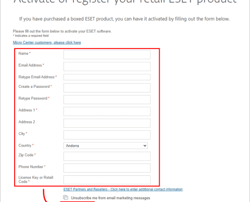 محصول ESET را بصورت آنلاین فعال یا ثبت کنید!