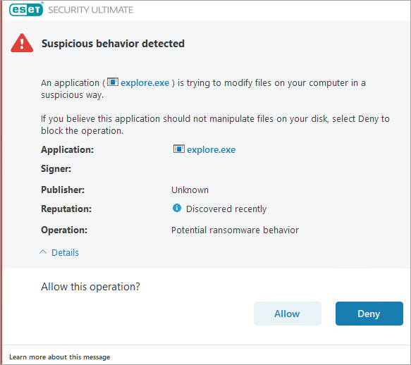 تهدید امنیتی توسط ESET